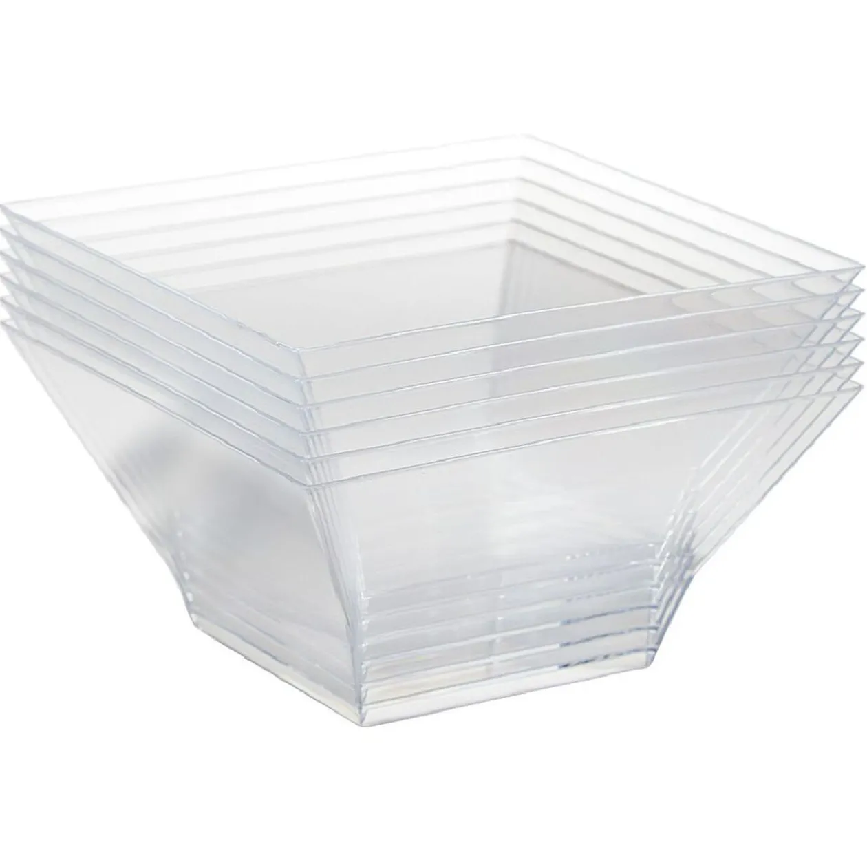 Bol plastique carré transparent 12,4x12,4xH6,4 cm x12