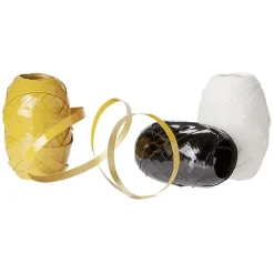 Bolduc Noël blanc noir et jaune 10m x3