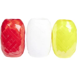 Bolduc Noël blanc rouge et jaune 10m x3