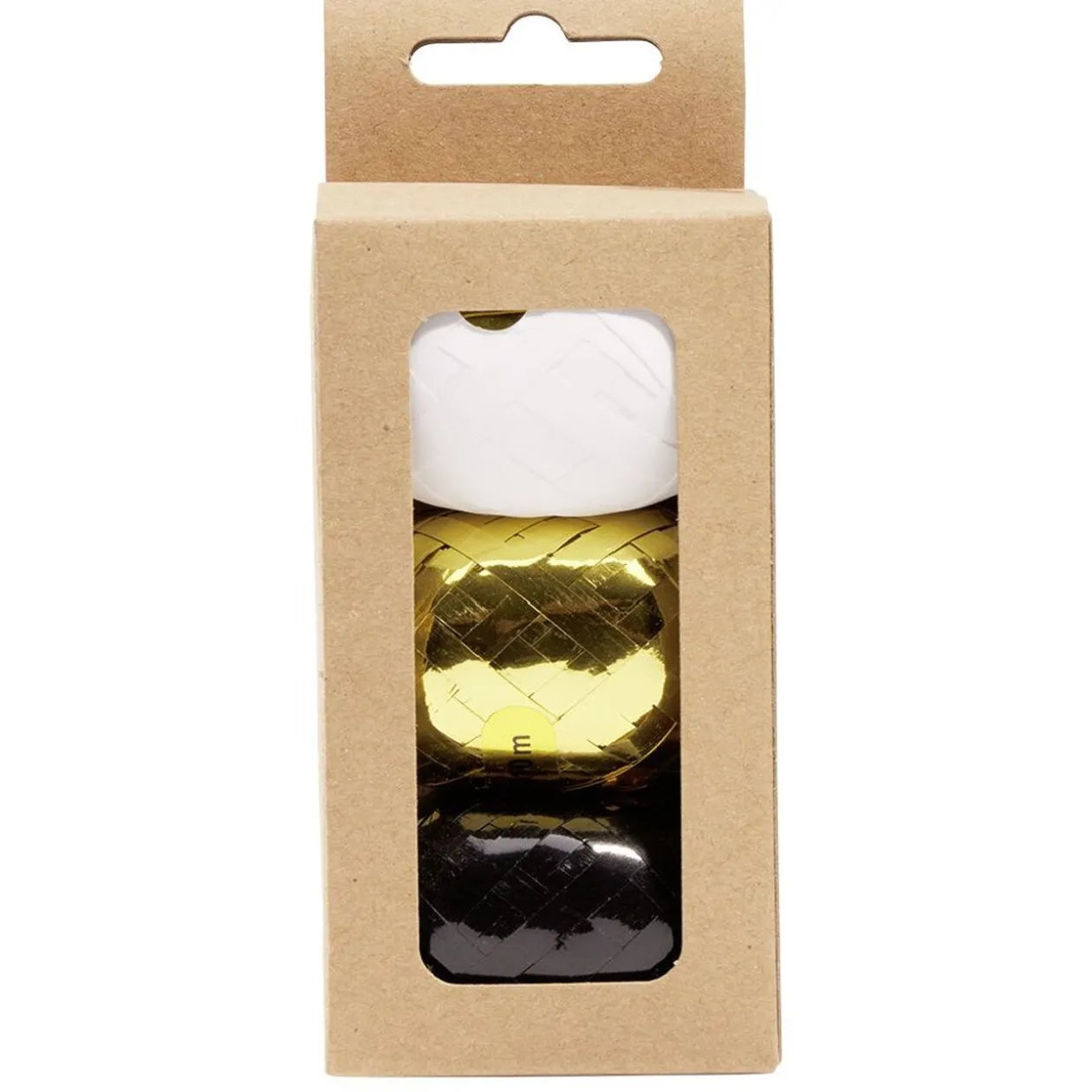 Bolduc Noël noir blanc doré L.10m x3