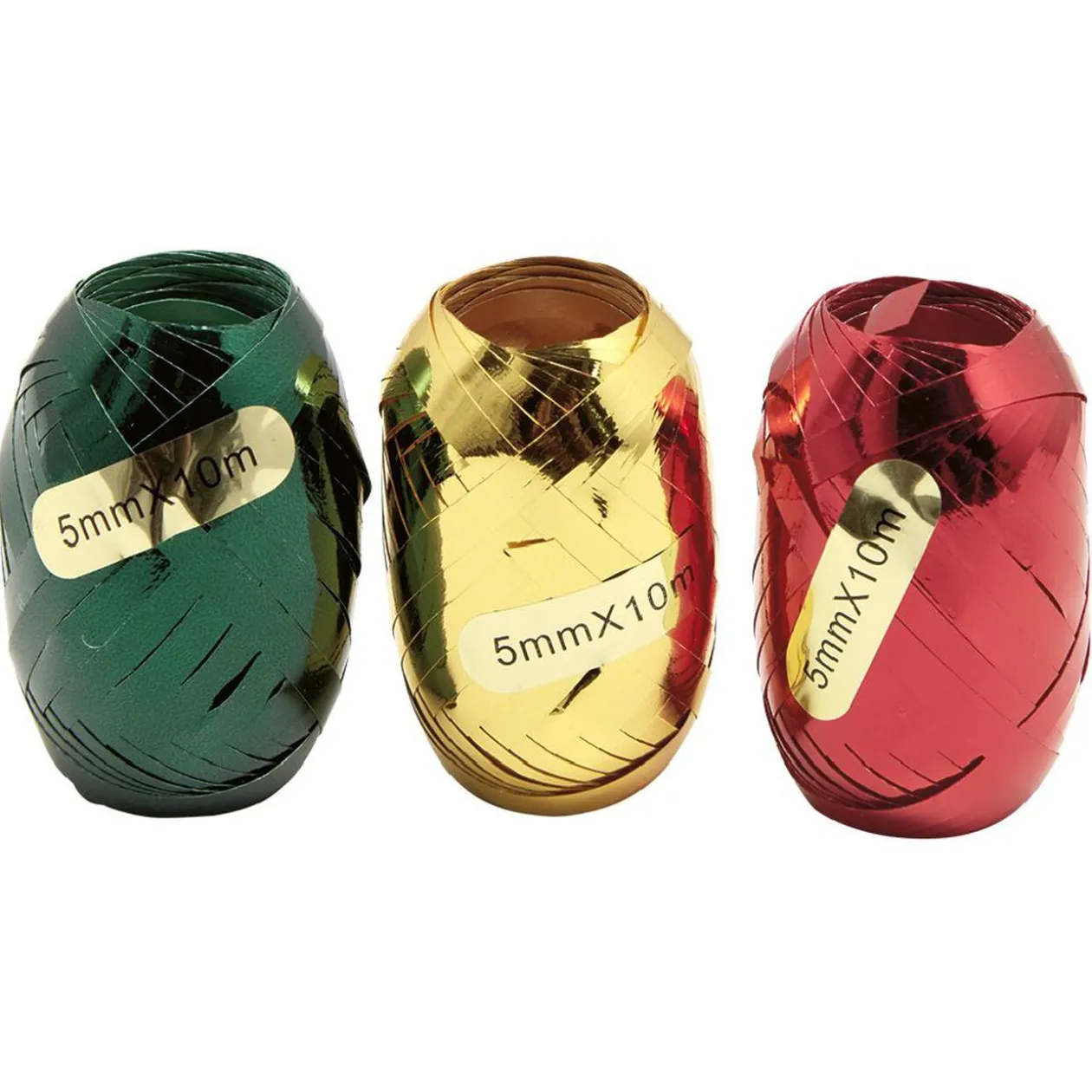 Bolduc Noël vert rouge et doré x3