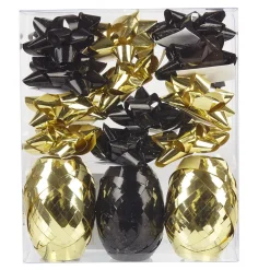 Bolduc x3 et noeud x12 doré noir