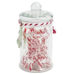 Bonbonnière de Noël avec sucres d'orge Ø13xH18 cm