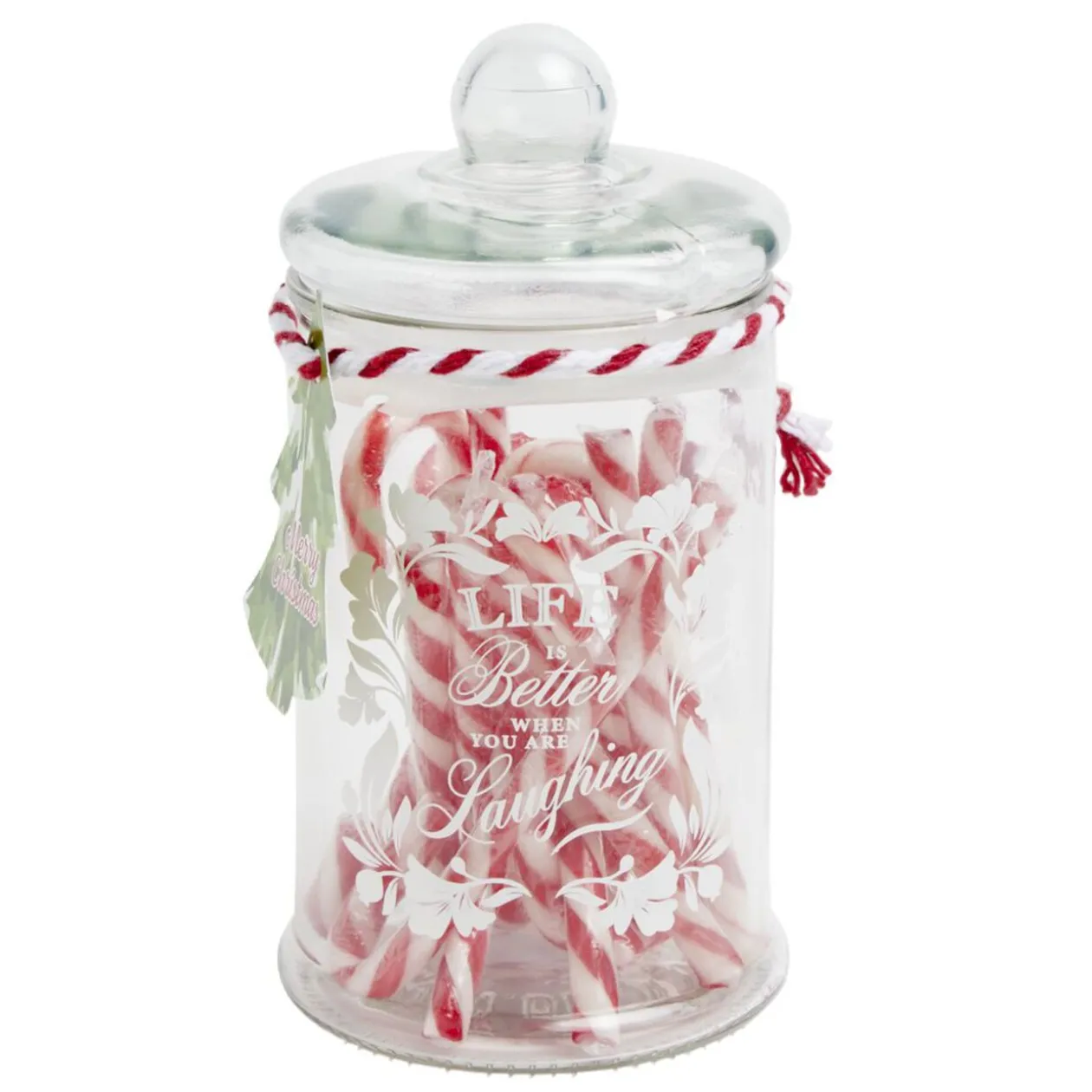 Bonbonnière de Noël avec sucres d'orge Ø13xH18 cm