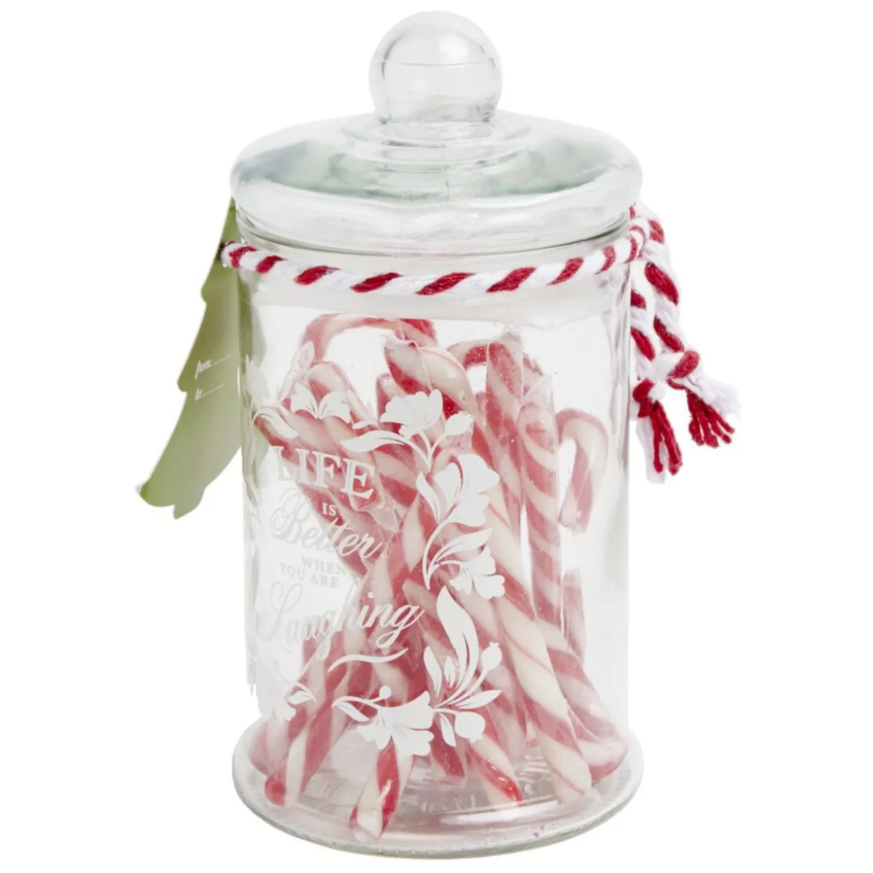 Bonbonnière de Noël avec sucres d'orge Ø13xH18 cm