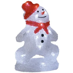 Bonhomme de neige 2D lumineux rouge et blanc