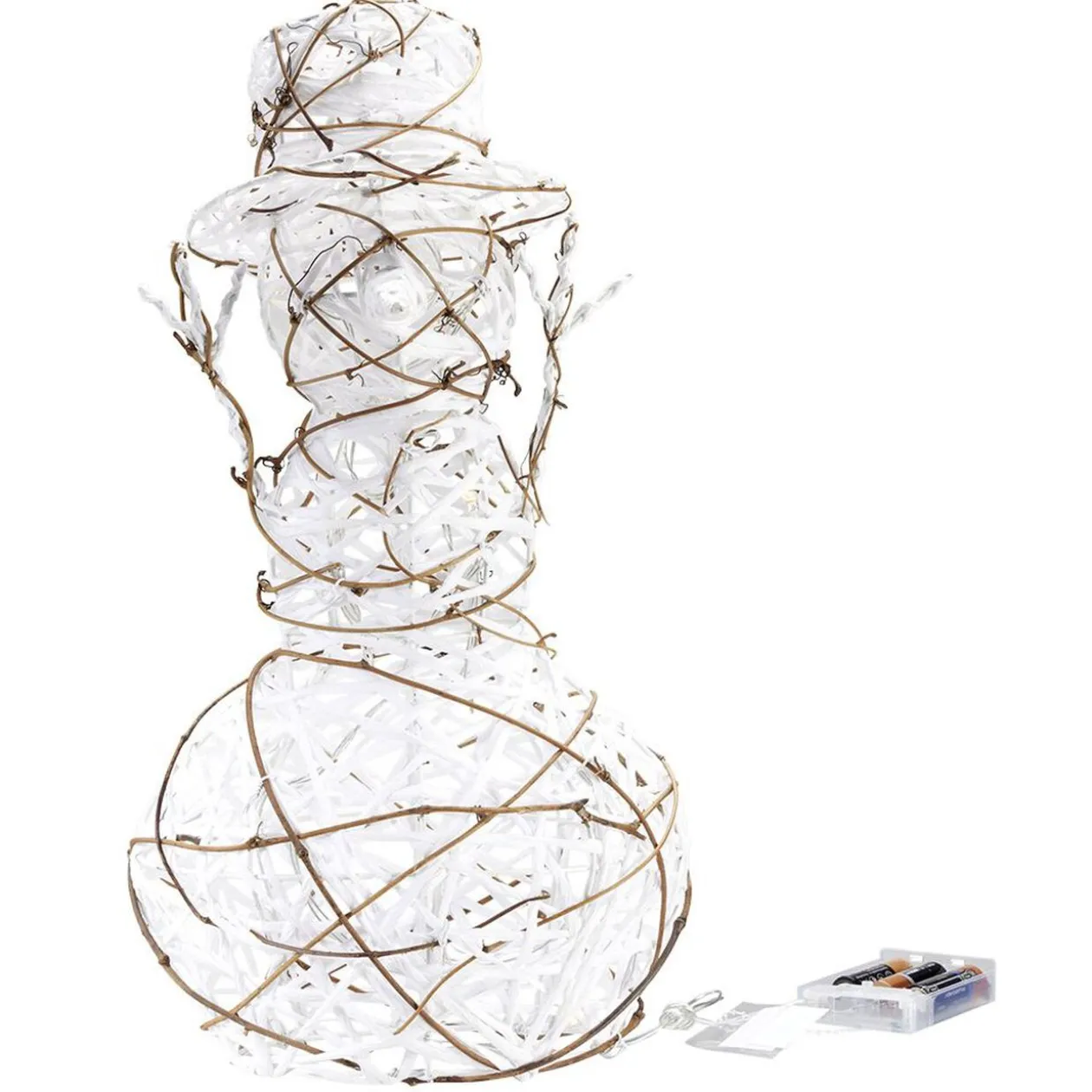 Bonhomme de neige lumineux 10 LED blanc chaud H40,5 cm