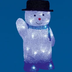 Bonhomme de neige Noël lumineux h.28 cm