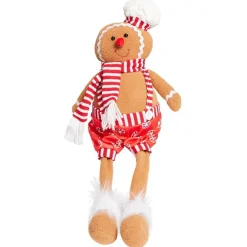 Bonhomme pain d'épice déco Noël avec jambes pendantes H48cm