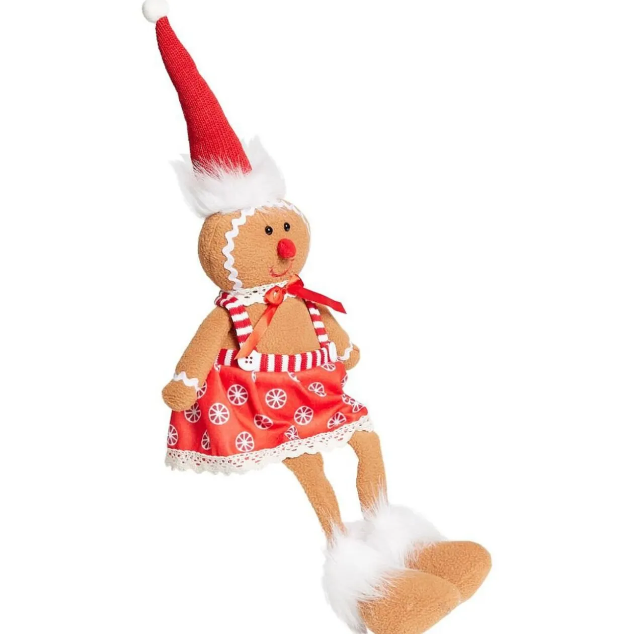 Bonhomme pain d'épice déco Noël avec jambes pendantes H48cm