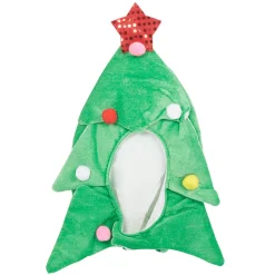 Bonnet de déguisement forme sapin de Noël velours