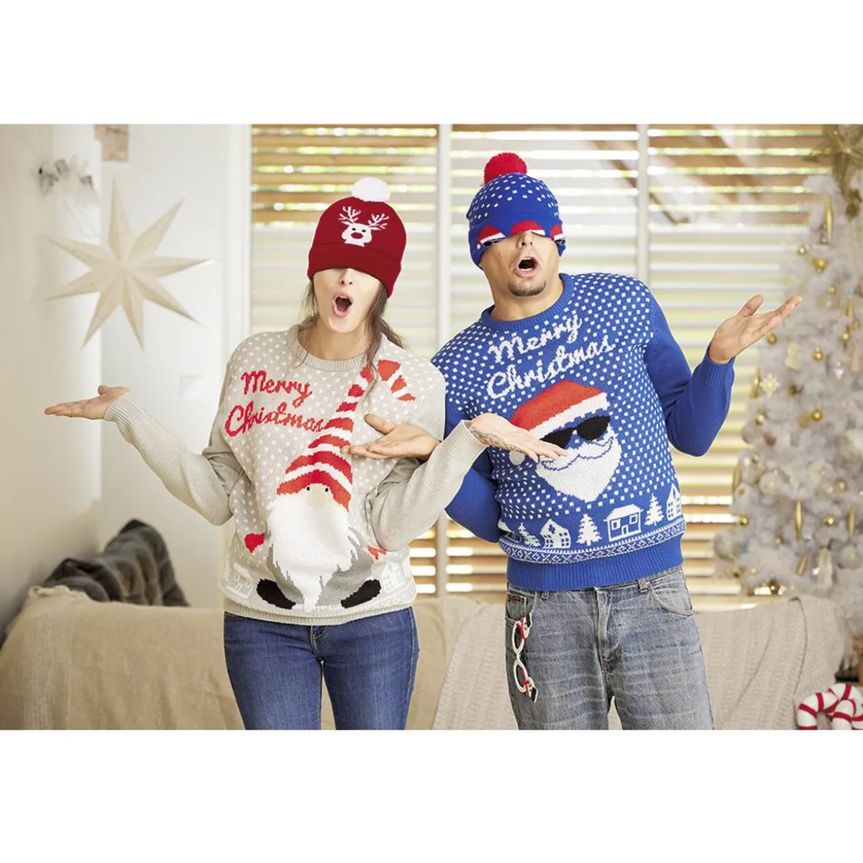 Bonnet de Noël Adulte en tricot lumineux