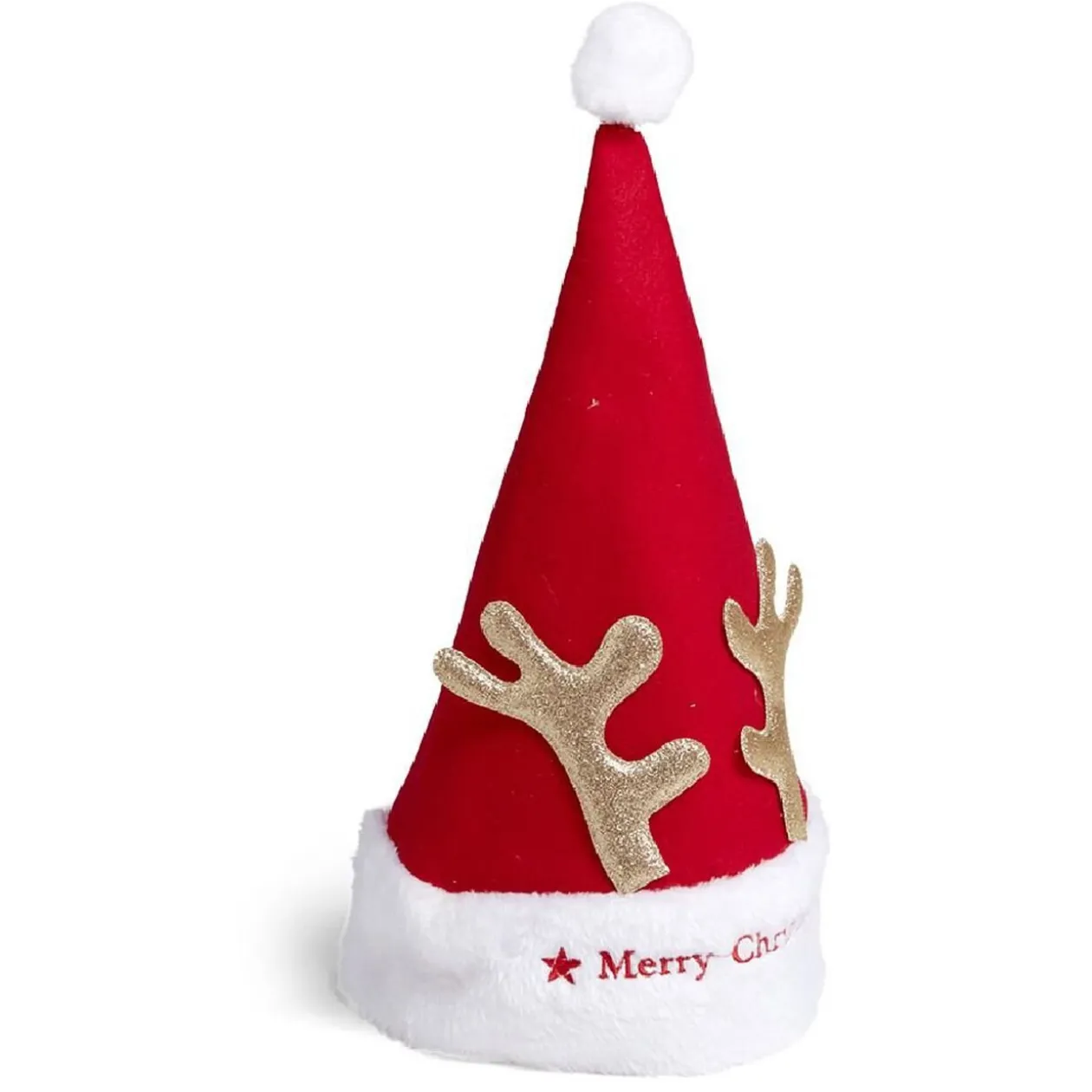 Bonnet de Noël enfant renne Merry Christmas rouge et blanc