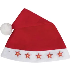 Bonnet de Noël lumineux motifs étoiles