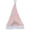 Bonnet de noël rose diadème lumineux