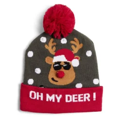 Bonnet lumineux pour adulte motif de Noël - 3 modèles