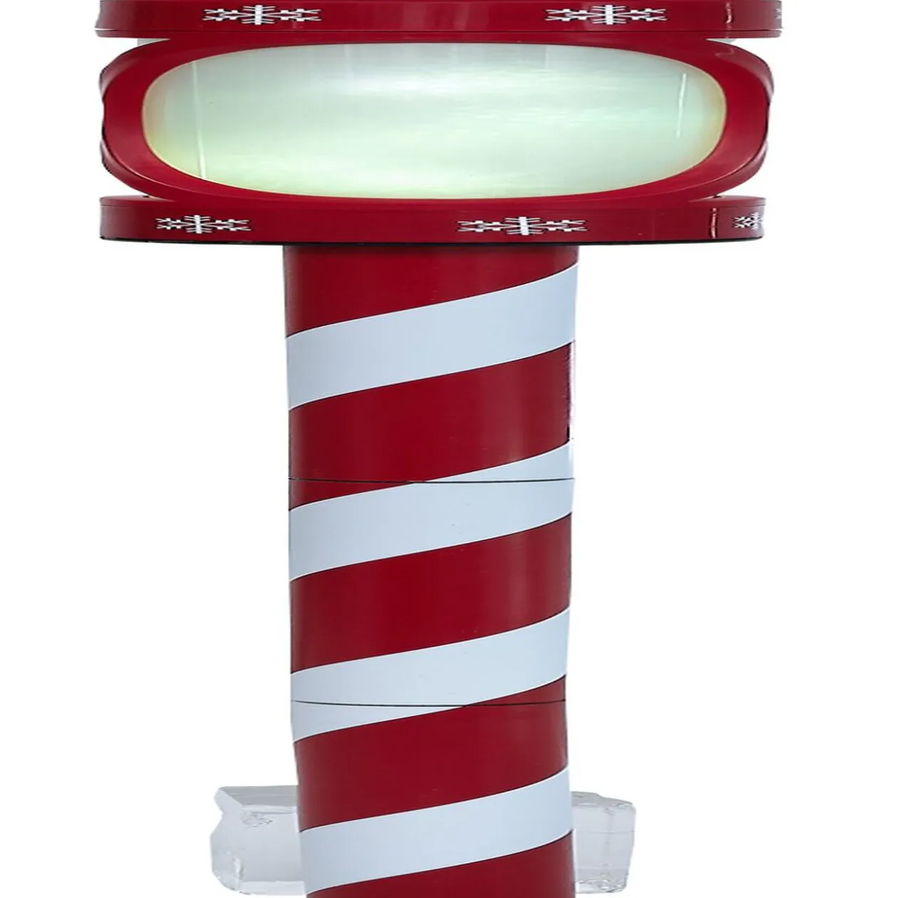 Borne solaire rouge et blanche 10LED couleurs changeantes H100cm