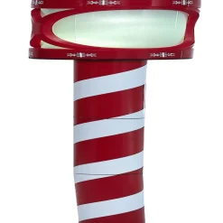 Borne solaire rouge et blanche 10LED couleurs changeantes H100cm