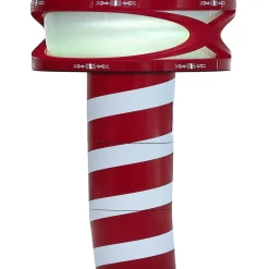 Borne solaire rouge et blanche 10LED couleurs changeantes H100cm