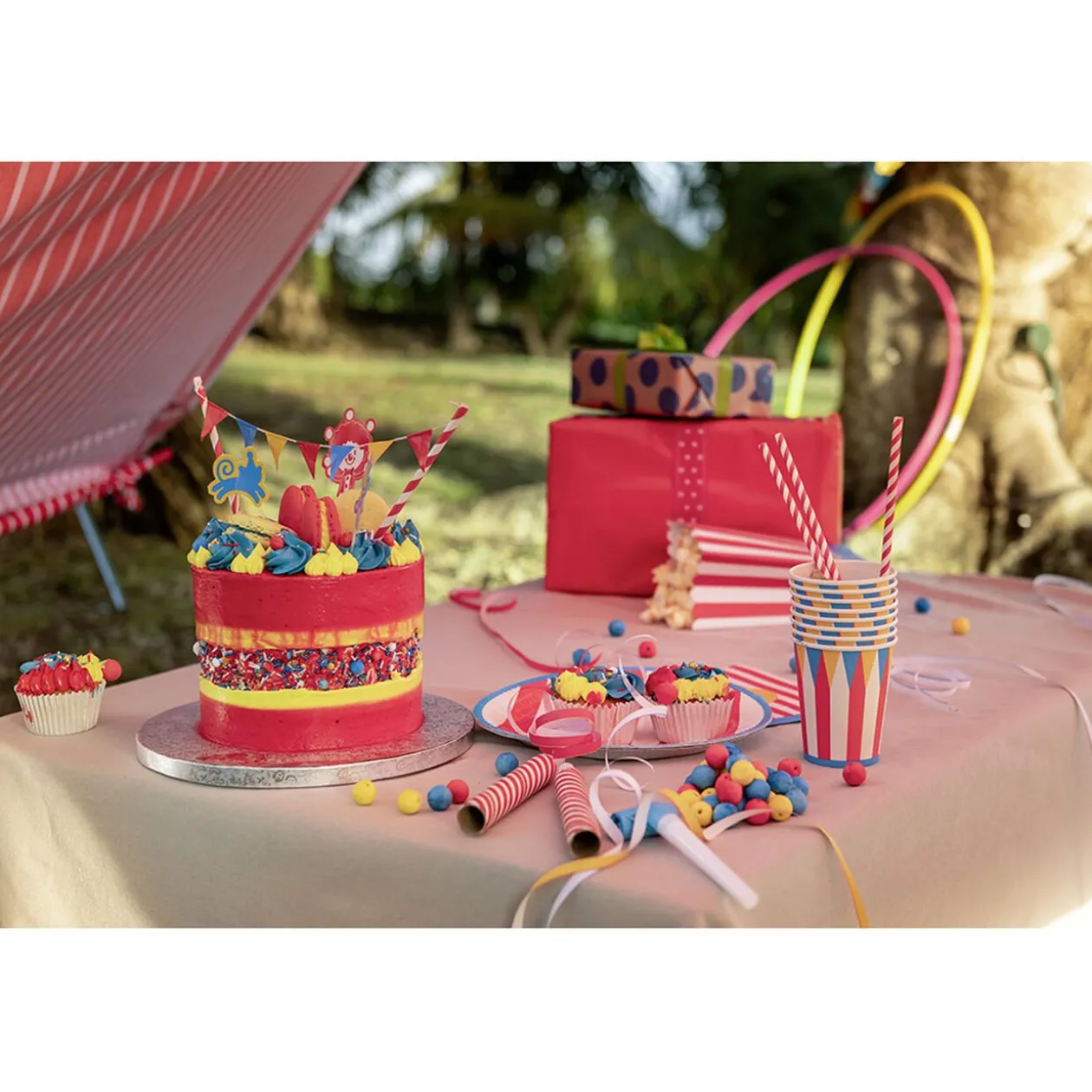 Boîte à bonbons ou pop corn Circus x 4