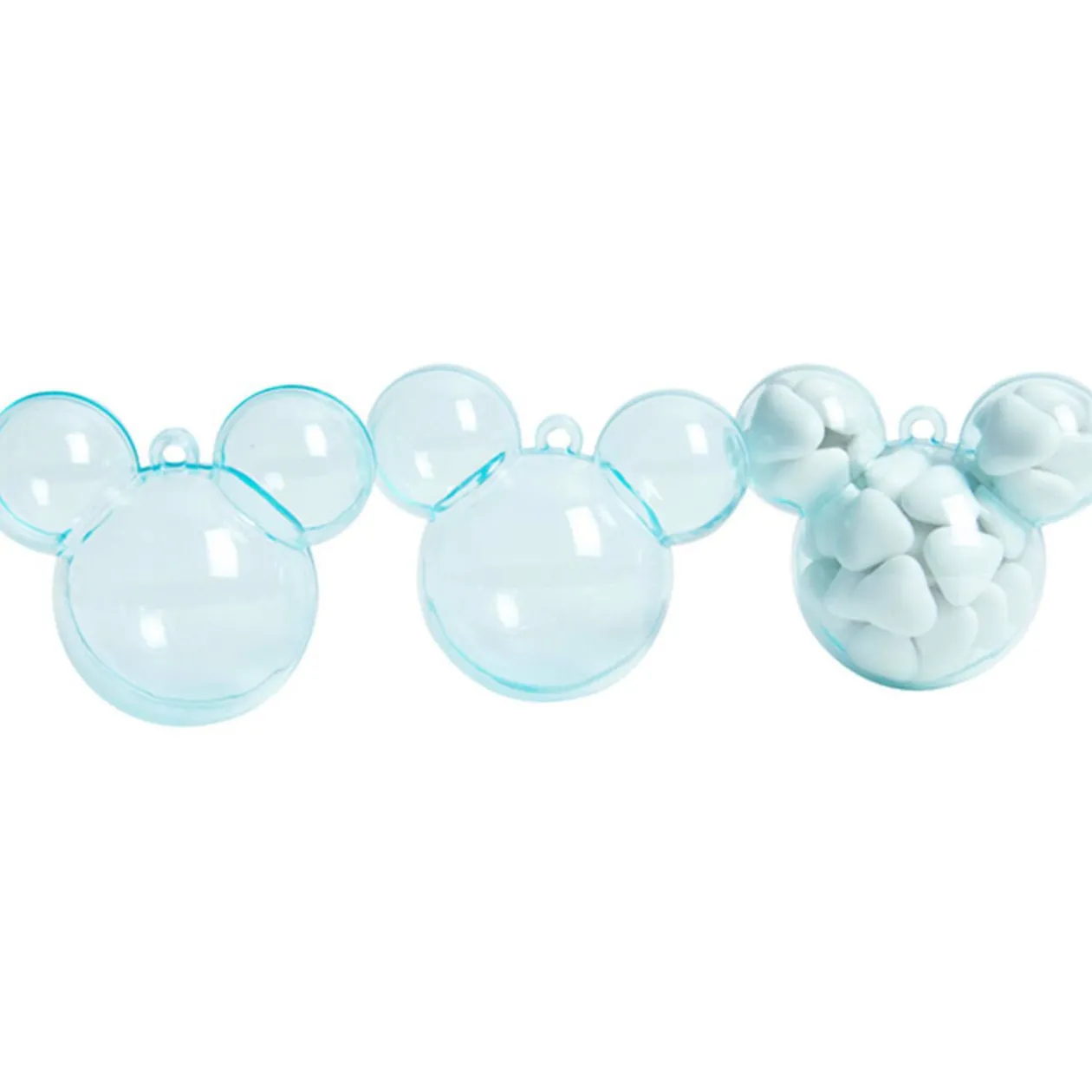 Boîte à dragées bleue transparent x3