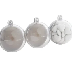 Boîte à dragées grise et transparente x3