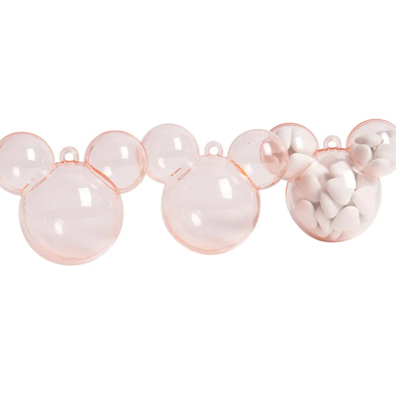 Boîte à dragées rose transparent x3