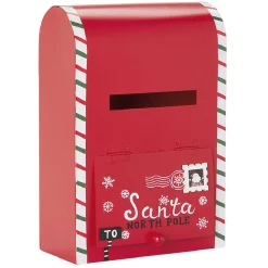 Boîte aux lettres de Noël en métal rouge