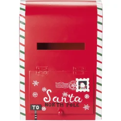 Boîte aux lettres de Noël en métal rouge