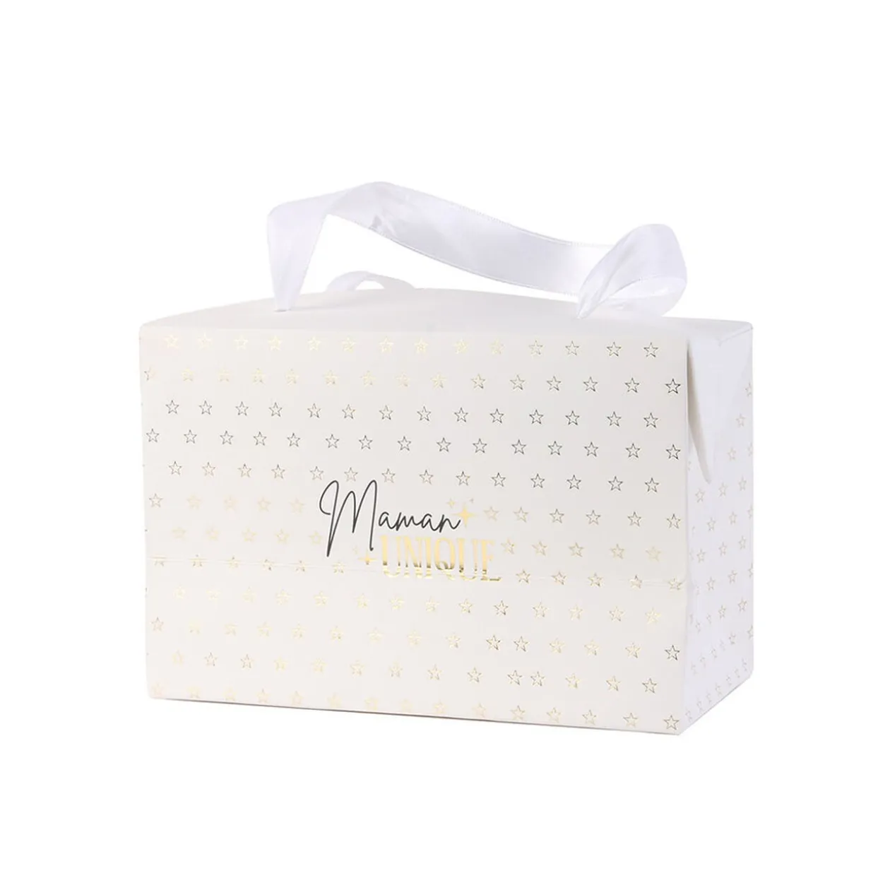 Boîte cadeau à étoiles pour Maman avec anse en tissu