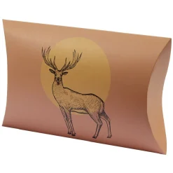 Boîte cadeau berlingot imprimé renne marron Taille L