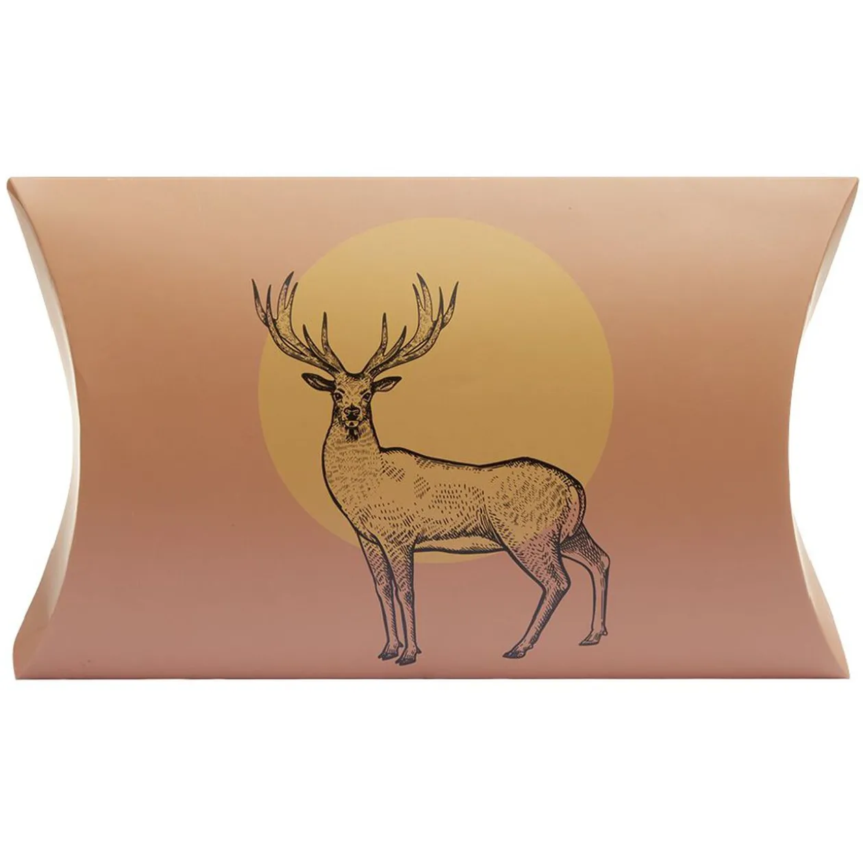 Boîte cadeau berlingot imprimé renne marron Taille L