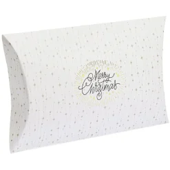 Boîte cadeau berlingot Noël doré L.34,5 x l.24 x H.4 cm