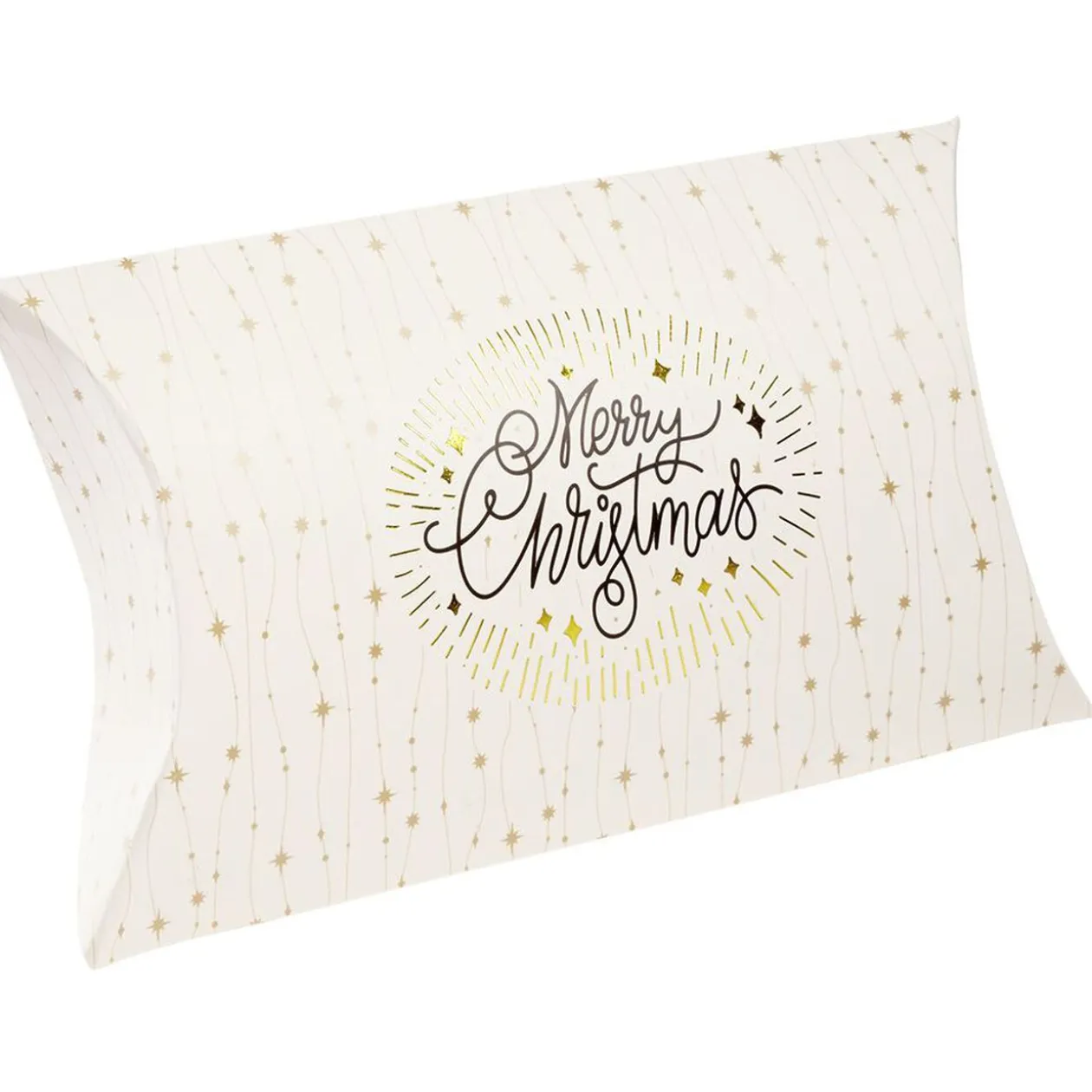 Boîte cadeau berlingot Noël doré L.14 x l.3 x H.10 cm