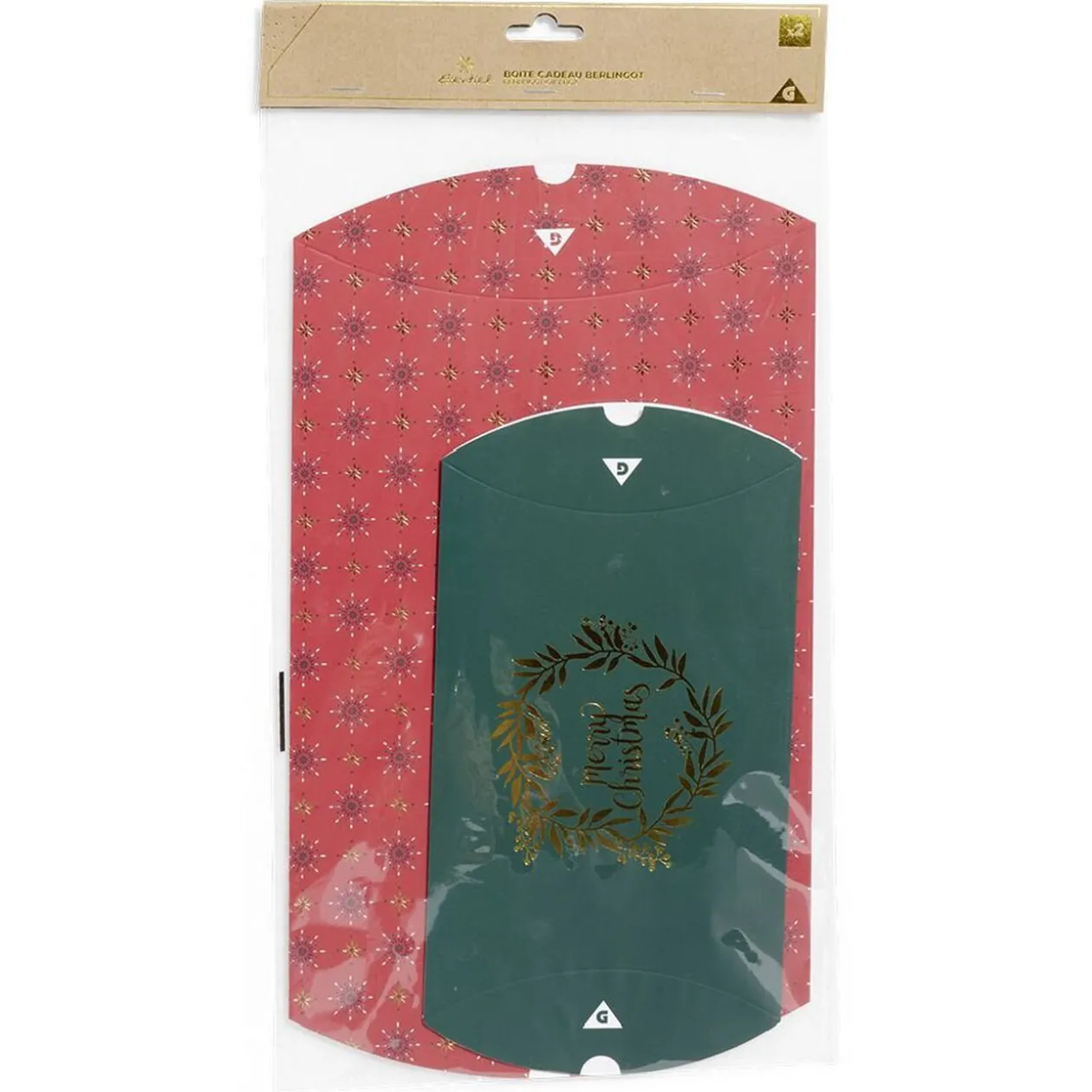 Boîte cadeau berlingot Noël traditionnel x2