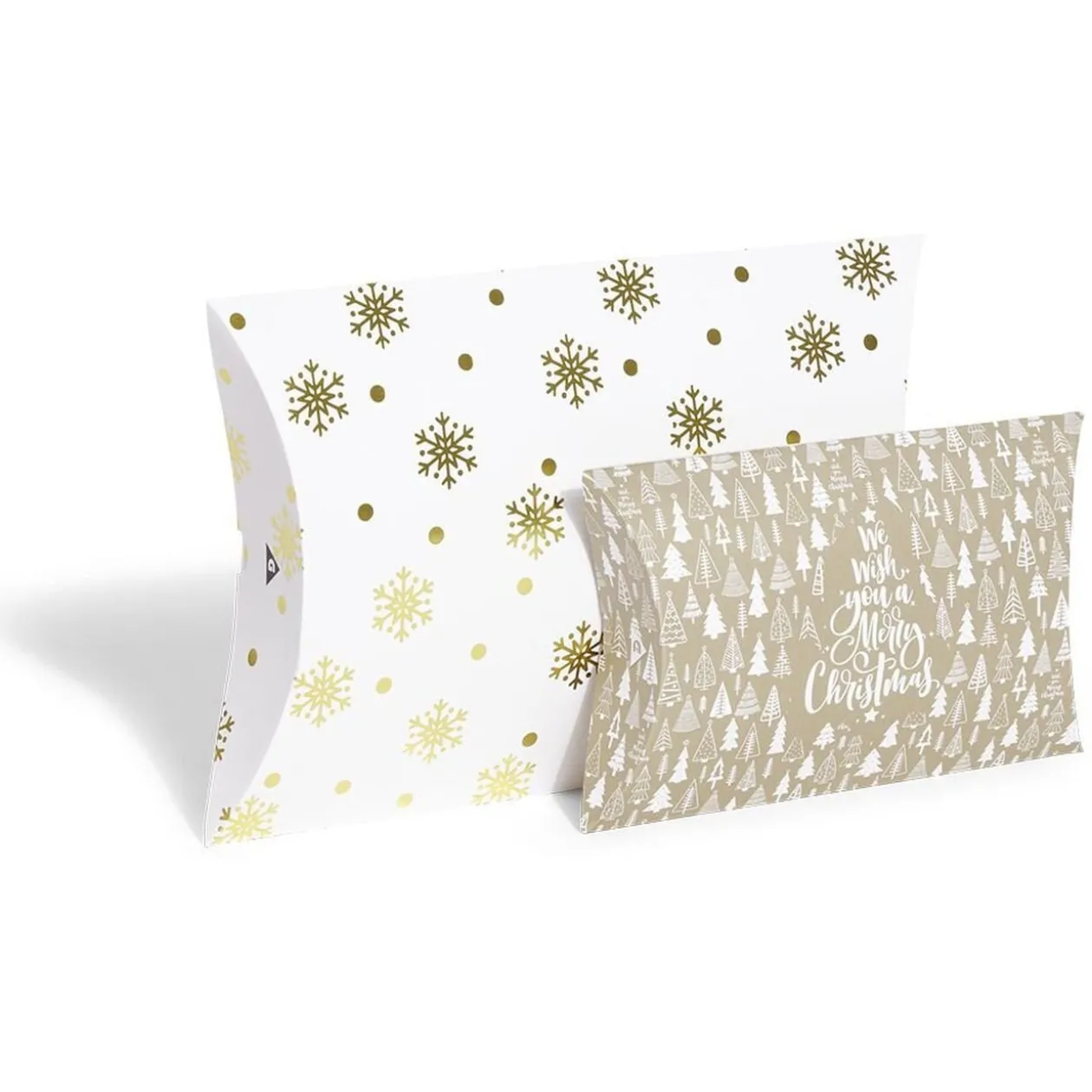 Boîte cadeau berlingot Noël motif flocon x2