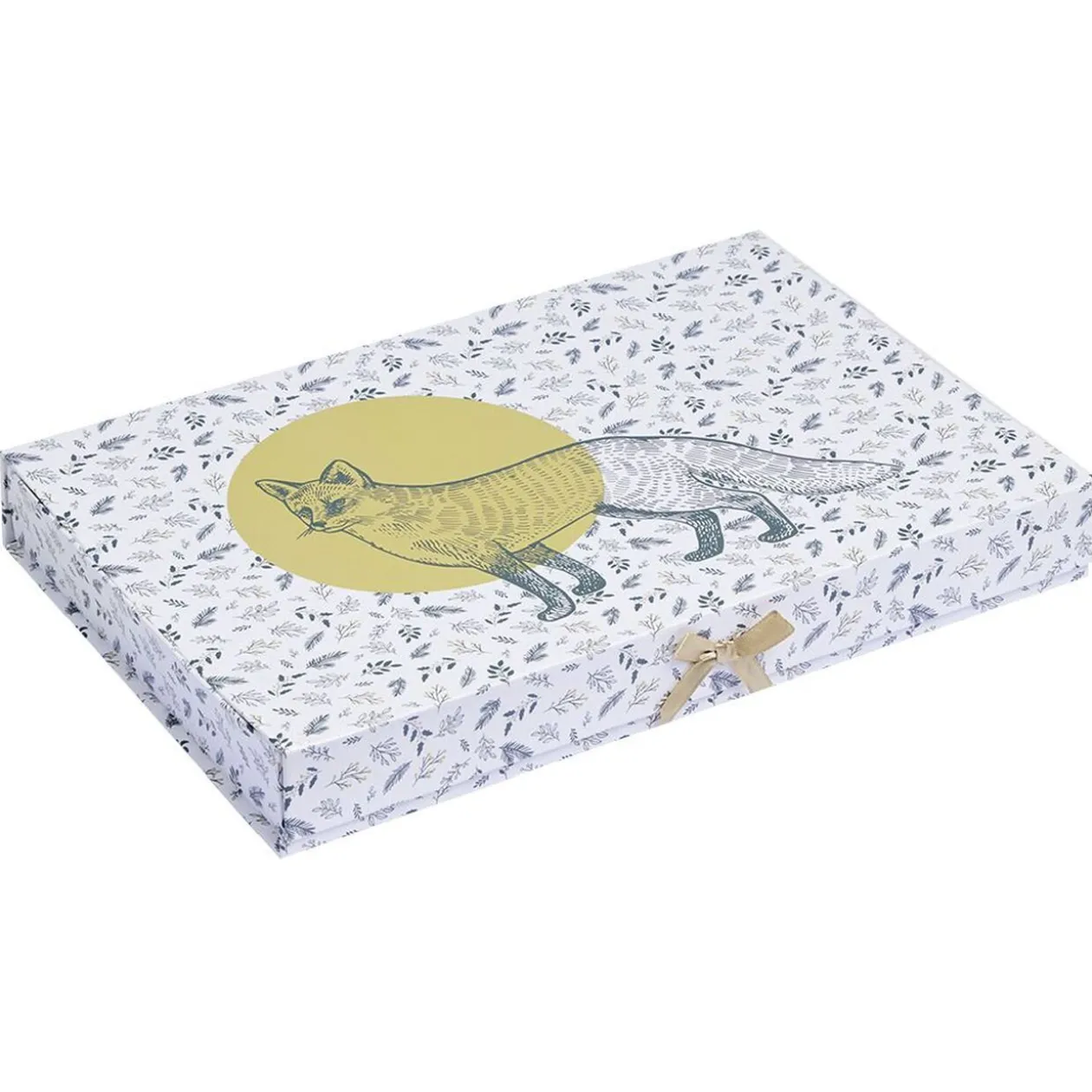 Boîte cadeau Noël motif nature et renard