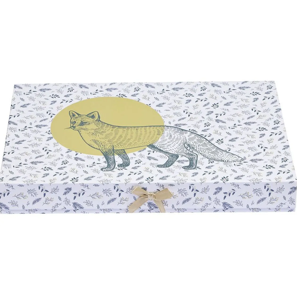 Boîte cadeau Noël motif nature et renard