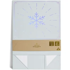 Boîte cadeau Noël pliable motif flocon iridescent