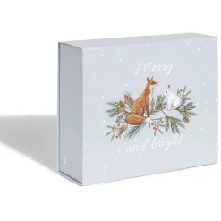 Boîte cadeau Noël pliable motif nature