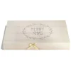 Boîte cadeau rectangulaire Noël effet bois inscription Merry Xmas