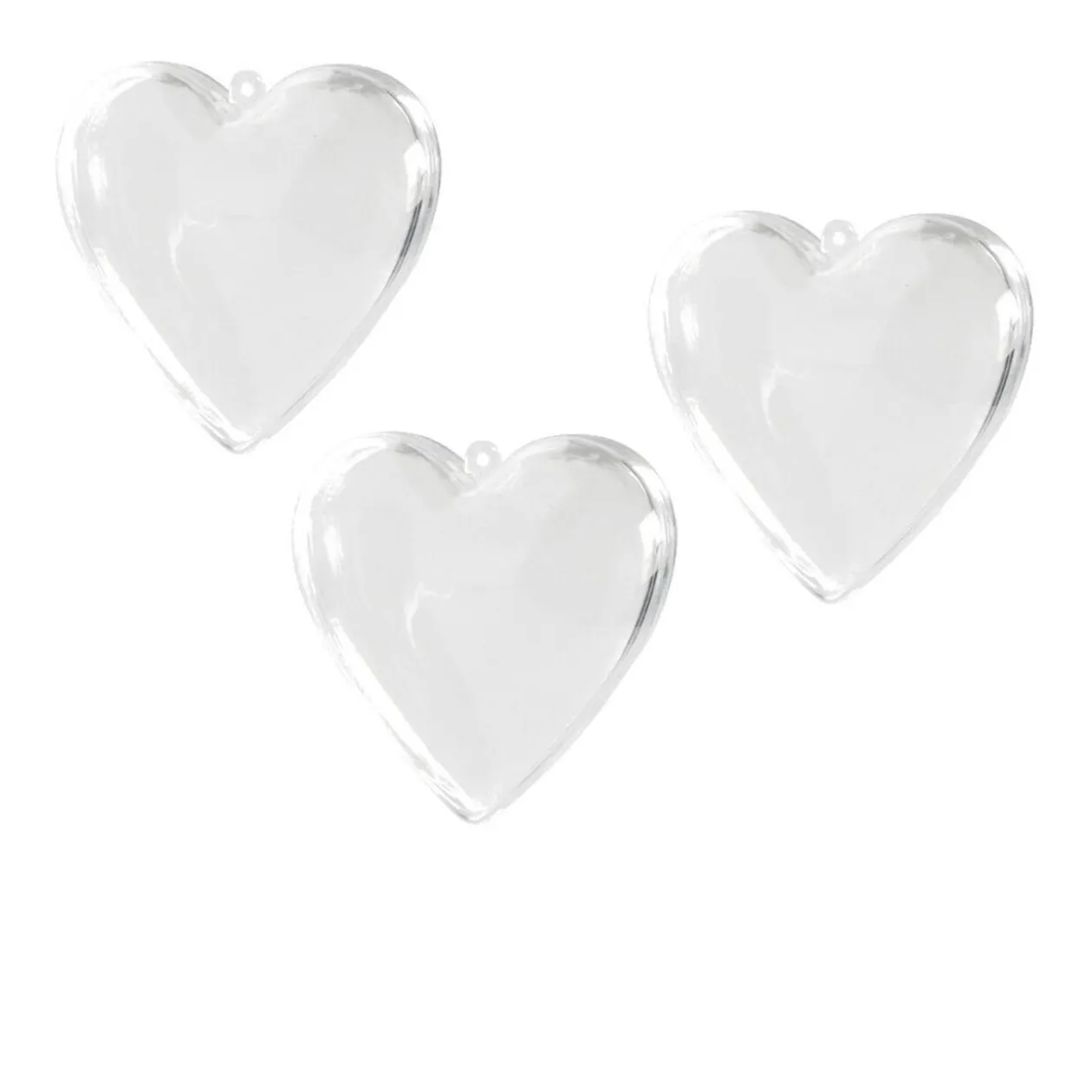 Boîte forme coeur transparent x3