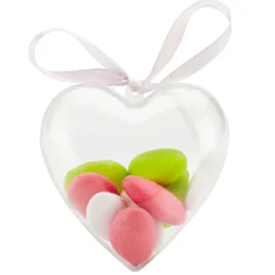 Boîte forme coeur transparent x3