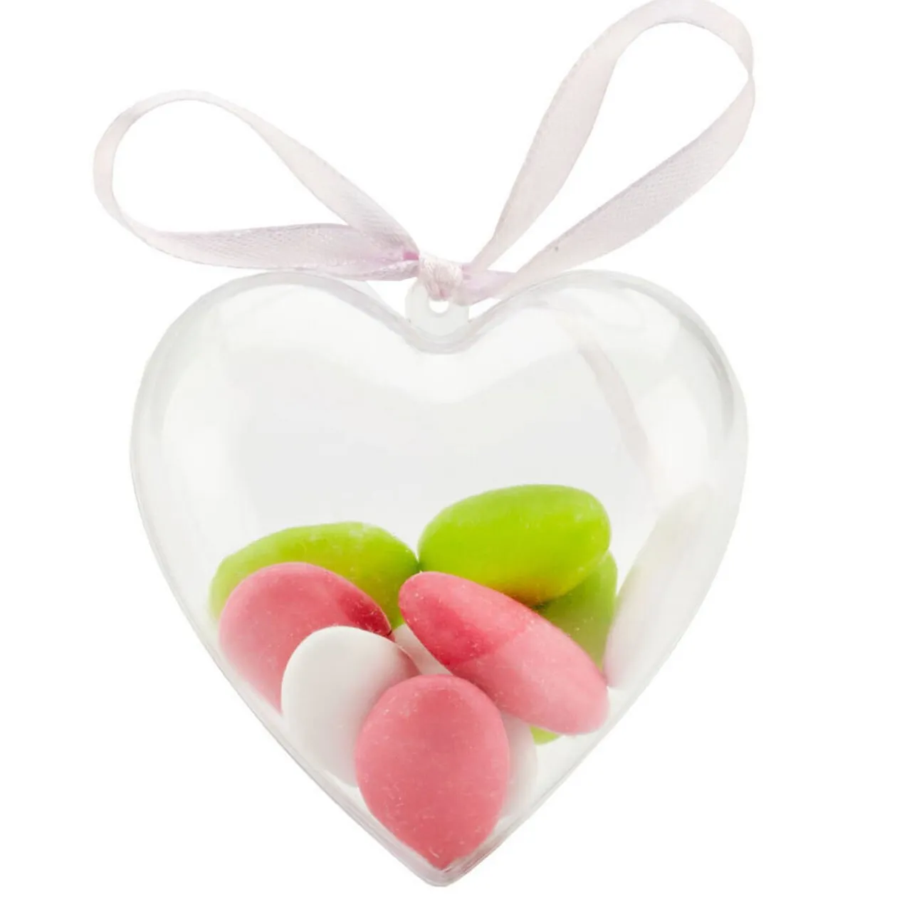 Boîte forme coeur transparent x3