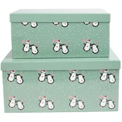 Boîte Noël design Pingouins