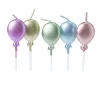 Bougie anniversaire ballon multicolore métallique x 5