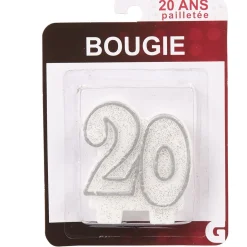 Bougie anniversaire chiffre 20