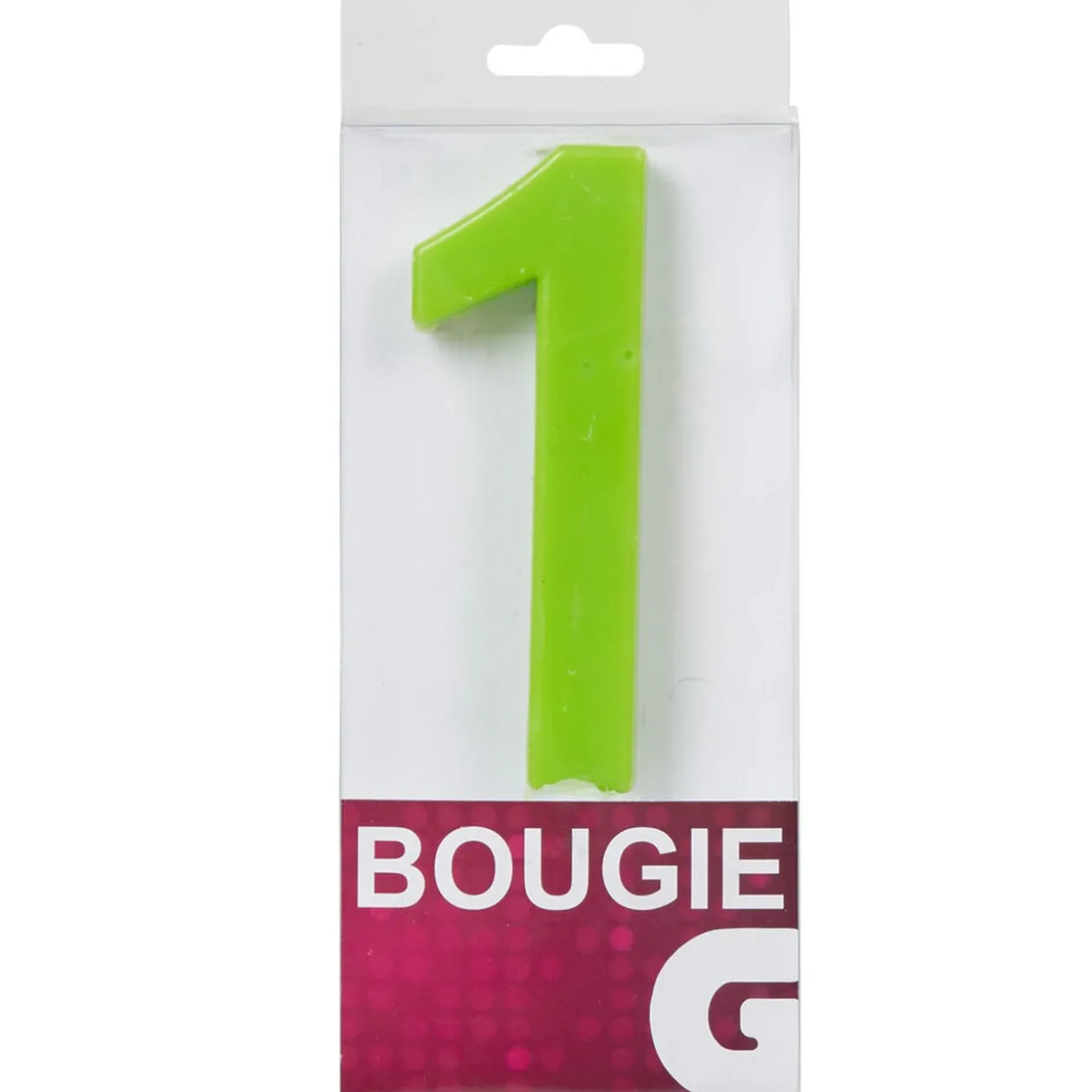 Bougie anniversaire chiffre 1 vert