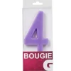 Bougie anniversaire chiffre 4 violet