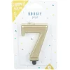 Bougie anniversaire chiffre 7 mat doré